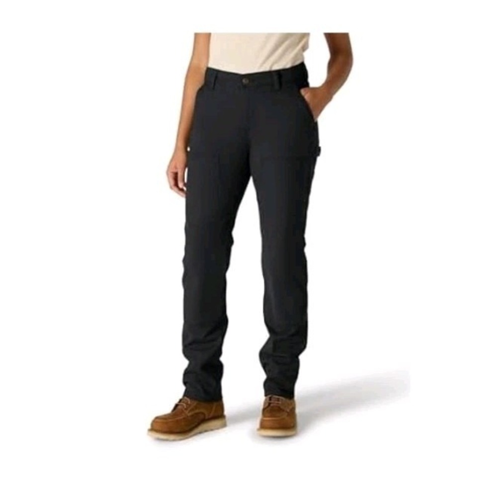 Carhartt Women (10 Tall) Rugged Flex Relaxed Canvas Double-front Pant Black NWT